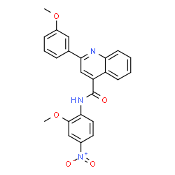 ChemSpider 2D Image | N-(2-Methoxy-4-nitrophenyl)-2-(3-methoxyphenyl)-4-quinolinecarboxamide | C24H19N3O5