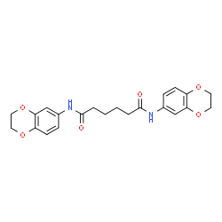 ChemSpider 2D Image | N,N'-Di(2,3-dihydro-1,4-benzodioxin-6-yl)hexanediamide | C22H24N2O6