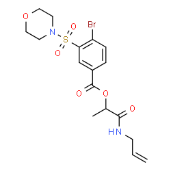 ChemSpider 2D Image | 1-(Allylamino)-1-oxo-2-propanyl 4-bromo-3-(4-morpholinylsulfonyl)benzoate | C17H21BrN2O6S