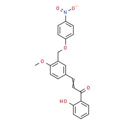ChemSpider 2D Image | 1-(2-Hydroxyphenyl)-3-{4-methoxy-3-[(4-nitrophenoxy)methyl]phenyl}-2-propen-1-one | C23H19NO6