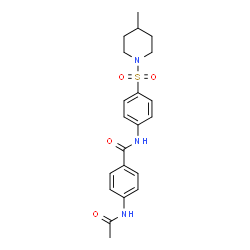 ChemSpider 2D Image | 4-ACETAMIDO-N-[4-(4-METHYLPIPERIDIN-1-YLSULFONYL)PHENYL]BENZAMIDE | C21H25N3O4S