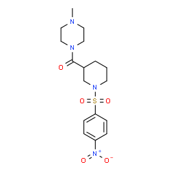 ChemSpider 2D Image | (4-Methyl-1-piperazinyl){1-[(4-nitrophenyl)sulfonyl]-3-piperidinyl}methanone | C17H24N4O5S
