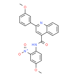 ChemSpider 2D Image | N-(4-Methoxy-2-nitrophenyl)-2-(3-methoxyphenyl)-4-quinolinecarboxamide | C24H19N3O5