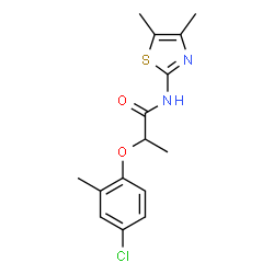 ChemSpider 2D Image | 2-(4-Chloro-2-methylphenoxy)-N-(4,5-dimethyl-1,3-thiazol-2-yl)propanamide | C15H17ClN2O2S
