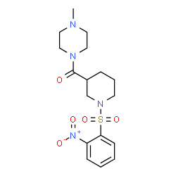 ChemSpider 2D Image | (4-Methyl-1-piperazinyl){1-[(2-nitrophenyl)sulfonyl]-3-piperidinyl}methanone | C17H24N4O5S