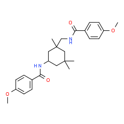 ChemSpider 2D Image | 4-Methoxy-N-(3-{[(4-methoxybenzoyl)amino]methyl}-3,5,5-trimethylcyclohexyl)benzamide | C26H34N2O4