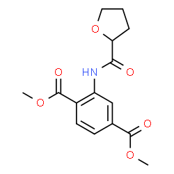 ChemSpider 2D Image | Dimethyl 2-[(tetrahydro-2-furanylcarbonyl)amino]terephthalate | C15H17NO6