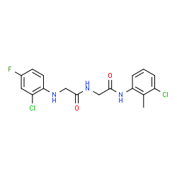 ChemSpider 2D Image | N-(2-Chloro-4-fluorophenyl)glycyl-N-(3-chloro-2-methylphenyl)glycinamide | C17H16Cl2FN3O2