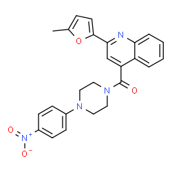ChemSpider 2D Image | [2-(5-Methyl-2-furyl)-4-quinolinyl][4-(4-nitrophenyl)-1-piperazinyl]methanone | C25H22N4O4