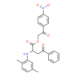 ChemSpider 2D Image | 2-(4-Nitrophenyl)-2-oxoethyl 2-[(2,5-dimethylphenyl)amino]-4-oxo-4-phenylbutanoate | C26H24N2O6