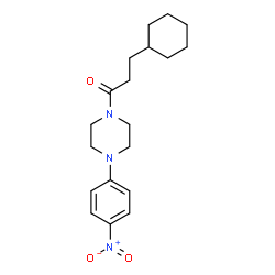 ChemSpider 2D Image | 3-Cyclohexyl-1-[4-(4-nitrophenyl)-1-piperazinyl]-1-propanone | C19H27N3O3