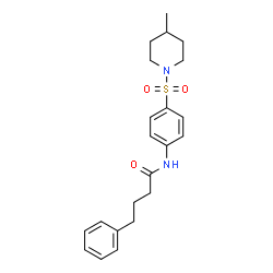 ChemSpider 2D Image | N-{4-[(4-Methyl-1-piperidinyl)sulfonyl]phenyl}-4-phenylbutanamide | C22H28N2O3S