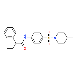 ChemSpider 2D Image | N-[4-(4-METHYLPIPERIDIN-1-YLSULFONYL)PHENYL]-2-PHENYLBUTANAMIDE | C22H28N2O3S