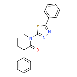 ChemSpider 2D Image | N-Methyl-2-phenyl-N-(5-phenyl-1,3,4-thiadiazol-2-yl)butanamide | C19H19N3OS