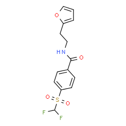ChemSpider 2D Image | 4-[(Difluoromethyl)sulfonyl]-N-[2-(2-furyl)ethyl]benzamide | C14H13F2NO4S