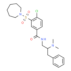 ChemSpider 2D Image | 3-(1-Azepanylsulfonyl)-4-chloro-N-[2-(dimethylamino)-3-phenylpropyl]benzamide | C24H32ClN3O3S
