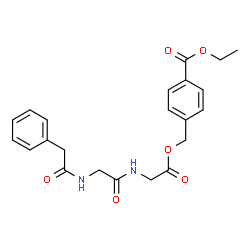 ChemSpider 2D Image | 4-(Ethoxycarbonyl)benzyl N-(phenylacetyl)glycylglycinate | C22H24N2O6