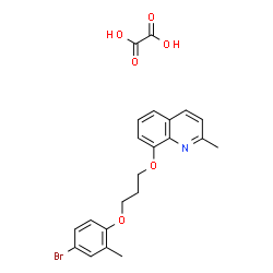 ChemSpider 2D Image | 8-[3-(4-Bromo-2-methylphenoxy)propoxy]-2-methylquinoline ethanedioate (1:1) | C22H22BrNO6