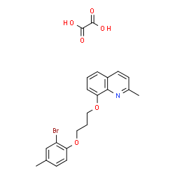 ChemSpider 2D Image | 8-[3-(2-Bromo-4-methylphenoxy)propoxy]-2-methylquinoline ethanedioate (1:1) | C22H22BrNO6