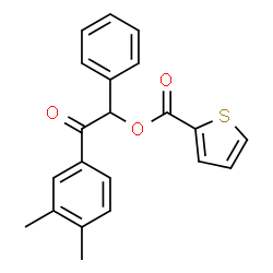 ChemSpider 2D Image | 2-(3,4-Dimethylphenyl)-2-oxo-1-phenylethyl 2-thiophenecarboxylate | C21H18O3S
