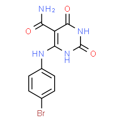 ChemSpider 2D Image | 4-[(4-bromophenyl)amino]-2,6-dioxo-3H-pyrimidine-5-carboxamide | C11H9BrN4O3