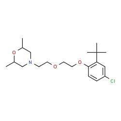 ChemSpider 2D Image | 4-(2-{2-[4-Chloro-2-(2-methyl-2-propanyl)phenoxy]ethoxy}ethyl)-2,6-dimethylmorpholine | C20H32ClNO3