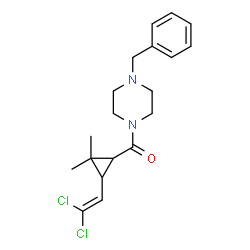 ChemSpider 2D Image | (4-Benzyl-1-piperazinyl)[3-(2,2-dichlorovinyl)-2,2-dimethylcyclopropyl]methanone | C19H24Cl2N2O