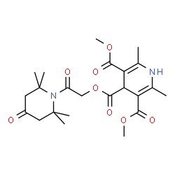 ChemSpider 2D Image | 3,5-Dimethyl 4-[2-oxo-2-(2,2,6,6-tetramethyl-4-oxo-1-piperidinyl)ethyl] 2,6-dimethyl-1,4-dihydro-3,4,5-pyridinetricarboxylate | C23H32N2O8