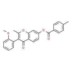 ChemSpider 2D Image | 3-(2-Methoxyphenyl)-2-methyl-4-oxo-4H-chromen-7-yl 4-methylbenzoate | C25H20O5
