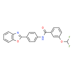 ChemSpider 2D Image | N-[4-(1,3-Benzoxazol-2-yl)phenyl]-3-(difluoromethoxy)benzamide | C21H14F2N2O3