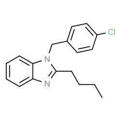 ChemSpider 2D Image | 2-Butyl-1-(4-chlorobenzyl)-1H-benzimidazole | C18H19ClN2