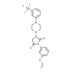 ChemSpider 2D Image | 1-(3-Ethoxyphenyl)-3-{4-[3-(trifluoromethyl)phenyl]-1-piperazinyl}-2,5-pyrrolidinedione | C23H24F3N3O3