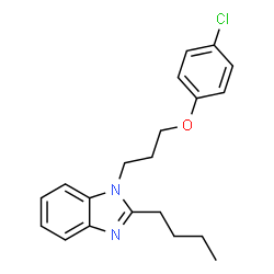 ChemSpider 2D Image | 2-Butyl-1-[3-(4-chlorophenoxy)propyl]-1H-benzimidazole | C20H23ClN2O