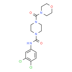 ChemSpider 2D Image | N-(3,4-Dichlorophenyl)-4-(4-morpholinylcarbonyl)-1-piperazinecarboxamide | C16H20Cl2N4O3