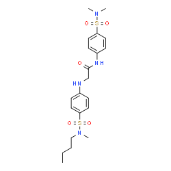 ChemSpider 2D Image | N~2~-{4-[Butyl(methyl)sulfamoyl]phenyl}-N-[4-(dimethylsulfamoyl)phenyl]glycinamide | C21H30N4O5S2