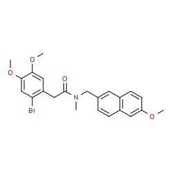 ChemSpider 2D Image | 2-(2-Bromo-4,5-dimethoxyphenyl)-N-[(6-methoxy-2-naphthyl)methyl]-N-methylacetamide | C23H24BrNO4