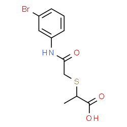 ChemSpider 2D Image | 2-({2-[(3-bromophenyl)amino]-2-oxoethyl}thio)propanoic acid | C11H12BrNO3S