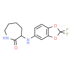 ChemSpider 2D Image | 3-[(2,2-Difluoro-1,3-benzodioxol-5-yl)amino]-2-azepanone | C13H14F2N2O3
