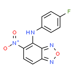 ChemSpider 2D Image | N-(4-Fluorophenyl)-5-nitro-2,1,3-benzoxadiazol-4-amine | C12H7FN4O3