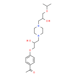 ChemSpider 2D Image | 1-(4-{2-Hydroxy-3-[4-(2-hydroxy-3-isopropoxypropyl)-1-piperazinyl]propoxy}phenyl)ethanone | C21H34N2O5