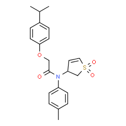 ChemSpider 2D Image | N-(1,1-Dioxido-2,3-dihydro-3-thiophenyl)-2-(4-isopropylphenoxy)-N-(4-methylphenyl)acetamide | C22H25NO4S