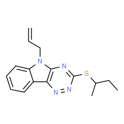 ChemSpider 2D Image | 5-Allyl-3-(sec-butylsulfanyl)-5H-[1,2,4]triazino[5,6-b]indole | C16H18N4S