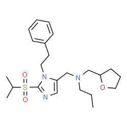 ChemSpider 2D Image | N-{[2-(Isopropylsulfonyl)-1-(2-phenylethyl)-1H-imidazol-5-yl]methyl}-N-(tetrahydro-2-furanylmethyl)-1-propanamine | C23H35N3O3S