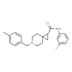 ChemSpider 2D Image | N-(3-Fluorophenyl)-6-(4-methylbenzyl)-6-azaspiro[2.5]octane-1-carboxamide | C22H25FN2O
