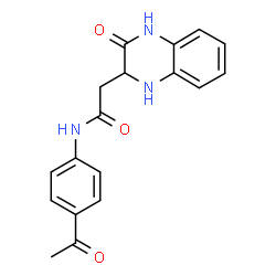 ChemSpider 2D Image | N-(4-Acetylphenyl)-2-(3-oxo-1,2,3,4-tetrahydro-2-quinoxalinyl)acetamide | C18H17N3O3