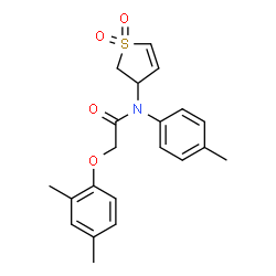 ChemSpider 2D Image | 2-(2,4-Dimethylphenoxy)-N-(1,1-dioxido-2,3-dihydro-3-thiophenyl)-N-(4-methylphenyl)acetamide | C21H23NO4S