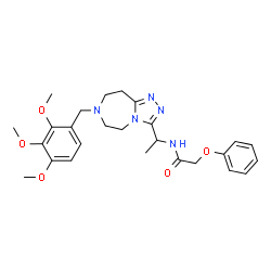 ChemSpider 2D Image | 2-Phenoxy-N-{1-[7-(2,3,4-trimethoxybenzyl)-6,7,8,9-tetrahydro-5H-[1,2,4]triazolo[4,3-d][1,4]diazepin-3-yl]ethyl}acetamide | C26H33N5O5