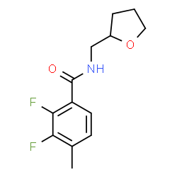 ChemSpider 2D Image | 2,3-Difluoro-4-methyl-N-(tetrahydro-2-furanylmethyl)benzamide | C13H15F2NO2