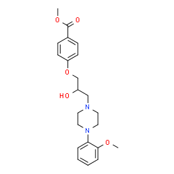 ChemSpider 2D Image | Methyl 4-{2-hydroxy-3-[4-(2-methoxyphenyl)-1-piperazinyl]propoxy}benzoate | C22H28N2O5