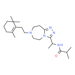 ChemSpider 2D Image | 2-Methyl-N-(1-{7-[2-(2,6,6-trimethyl-1-cyclohexen-1-yl)ethyl]-6,7,8,9-tetrahydro-5H-[1,2,4]triazolo[4,3-d][1,4]diazepin-3-yl}ethyl)propanamide | C23H39N5O